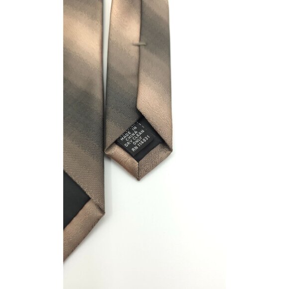 David Taylor Men's Classic Striped Necktie - Shimmering Gold - Picture 5 of 6